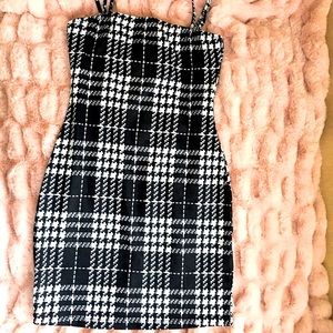 NEW Black and White Plaid Dress NWOT
